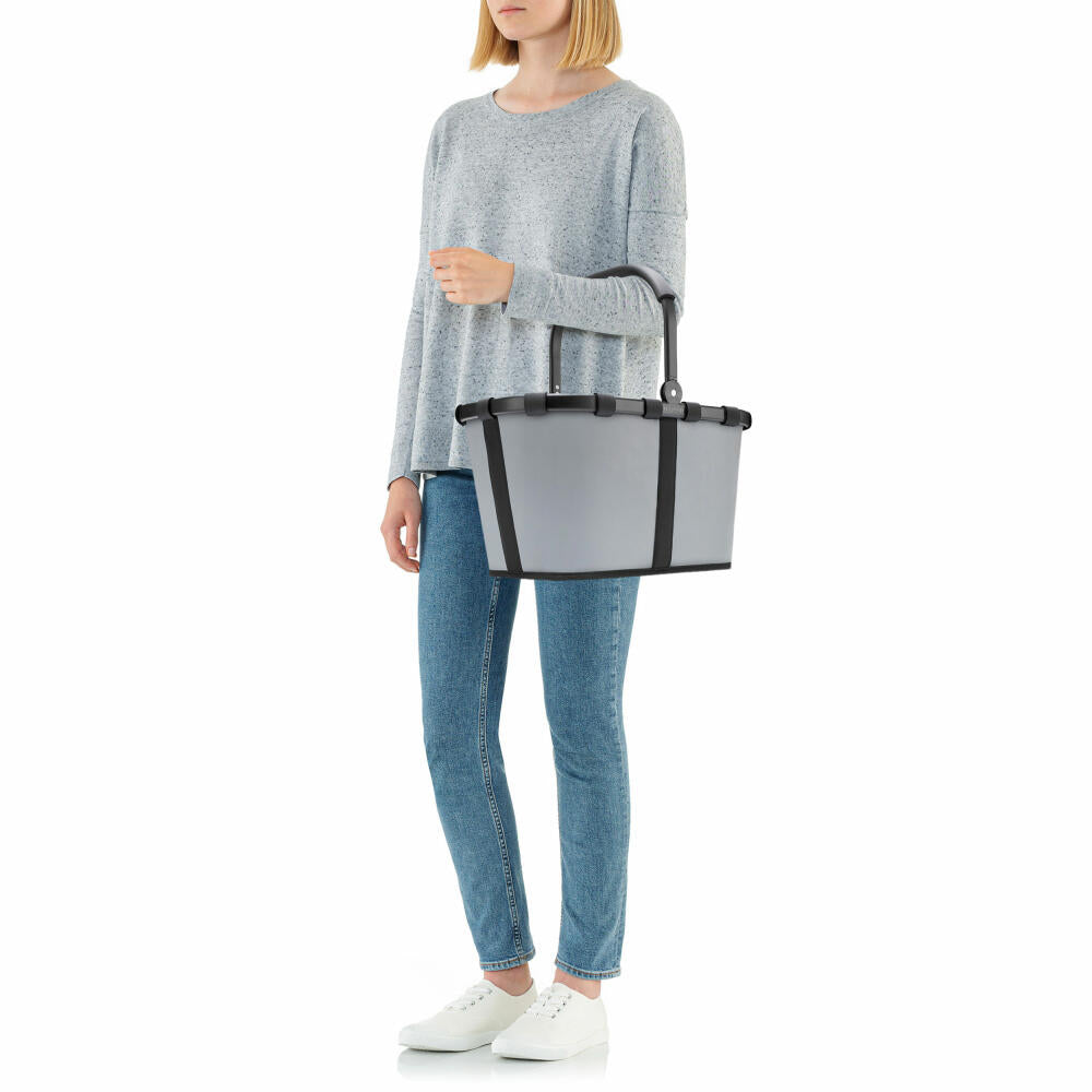 reisenthel carrybag mit cover, 2-tlg., Einkaufskorb, Deckel, Abdeckung, Korb, Polyestergewebe, Frame Reflective, 22 L