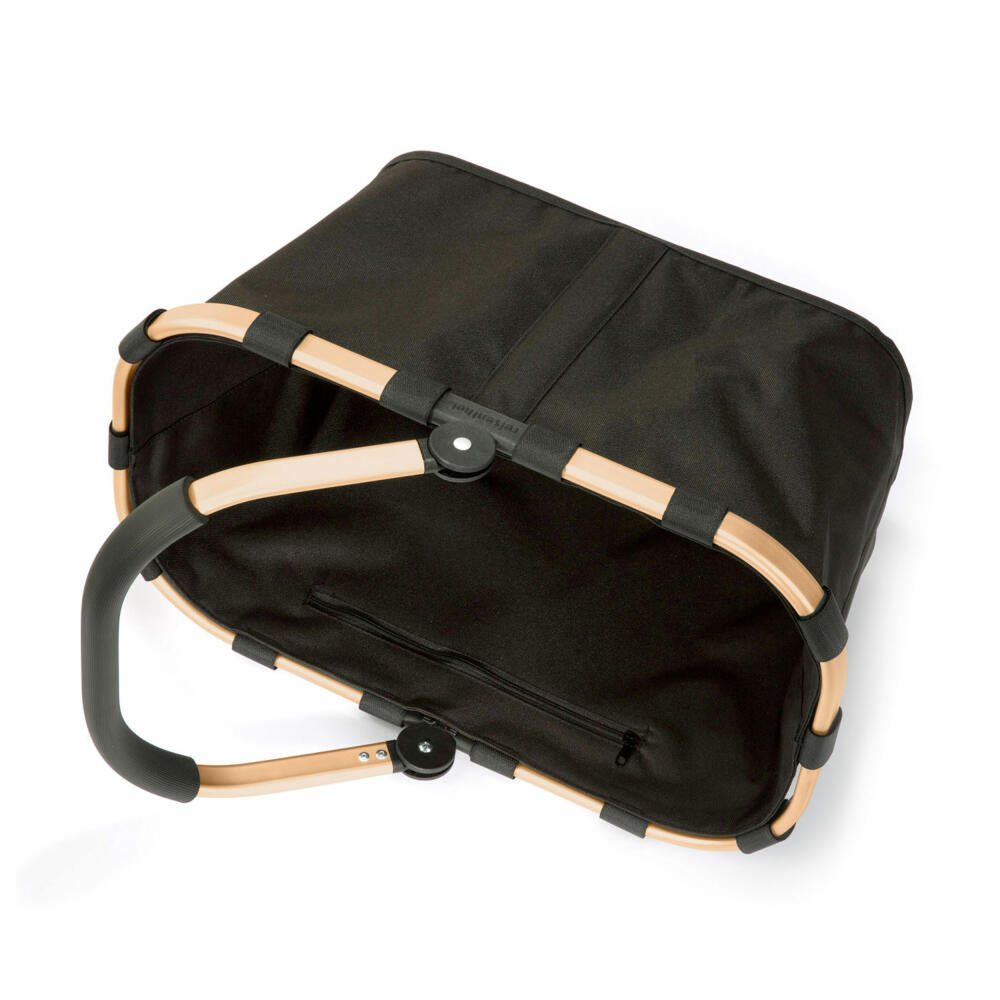 reisenthel carrybag mit cover, 2-tlg., Einkaufskorb, Deckel, Abdeckung, Korb, Polyestergewebe, frame gold / black, 22 L