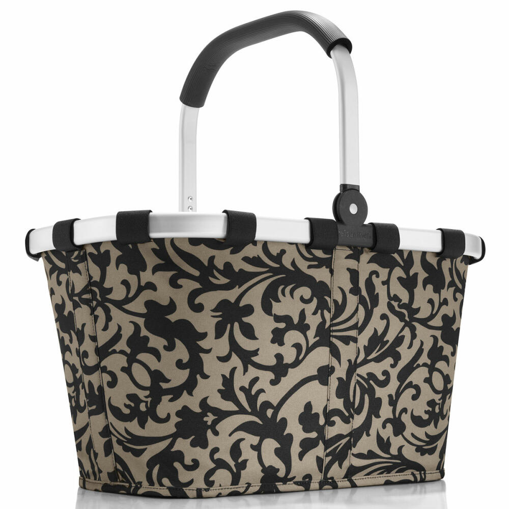 reisenthel carrybag mit cover, 2-tlg., Einkaufskorb, Deckel, Abdeckung, Korb, Polyestergewebe, baroque taupe / black, 22 L