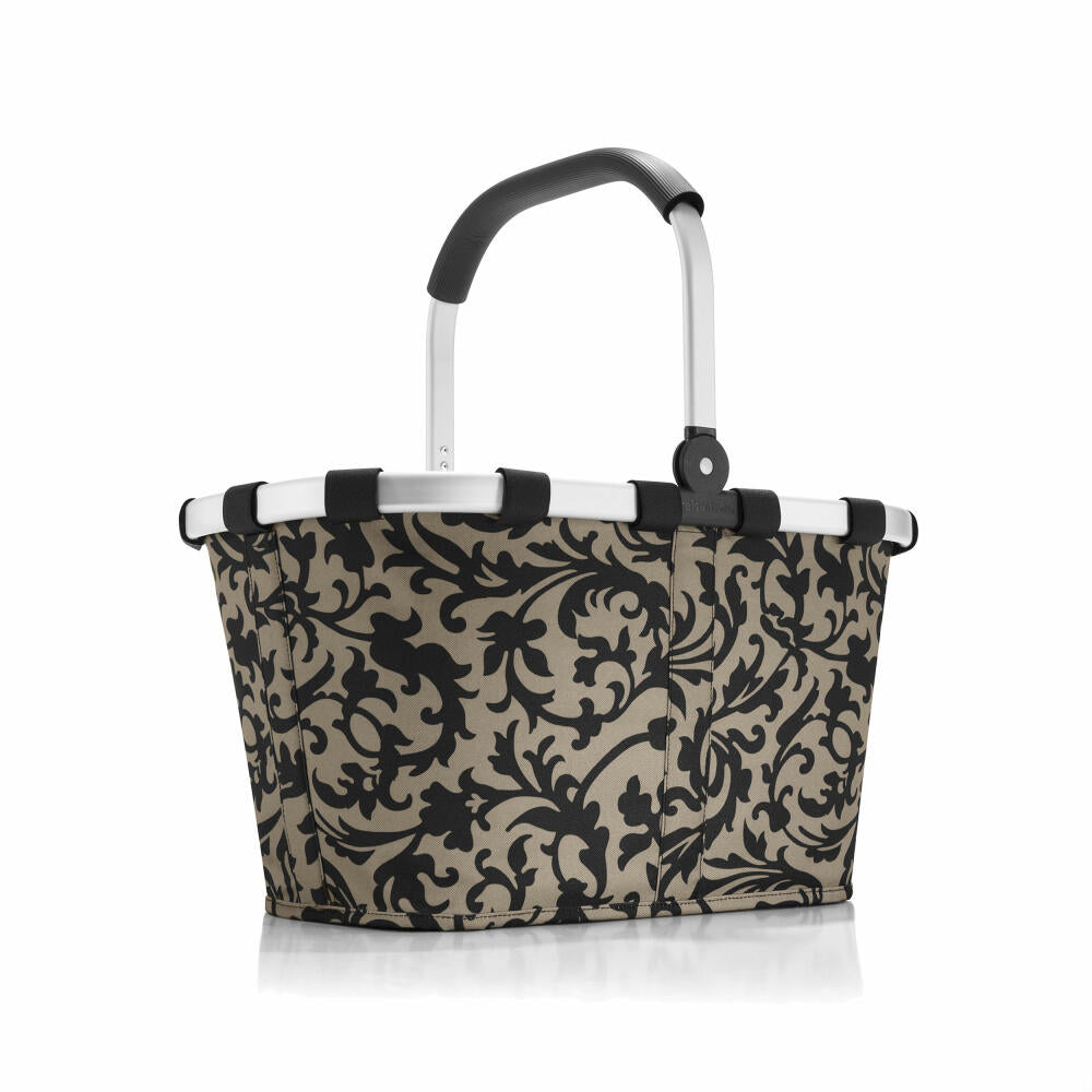 reisenthel carrybag mit cover, 2-tlg., Einkaufskorb, Deckel, Abdeckung, Korb, Polyestergewebe, baroque taupe / black, 22 L