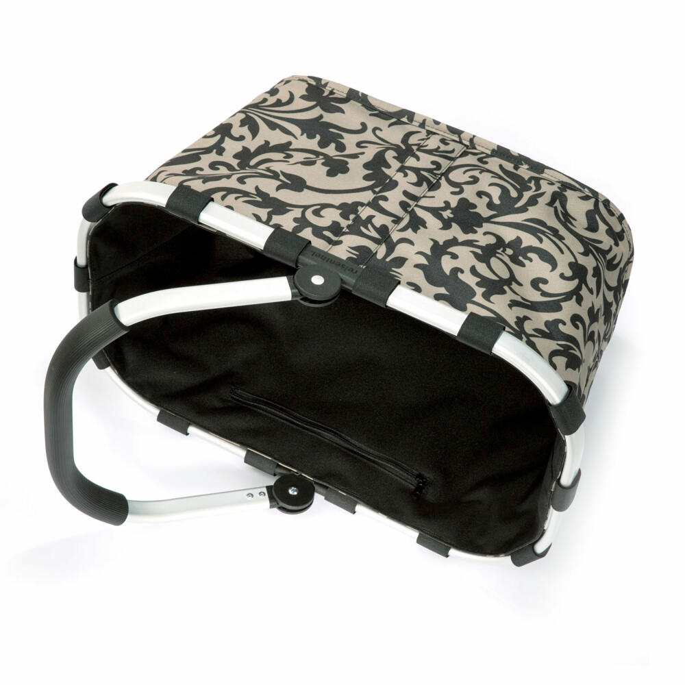 reisenthel carrybag mit cover, 2-tlg., Einkaufskorb, Deckel, Abdeckung, Korb, Polyestergewebe, baroque taupe / black, 22 L