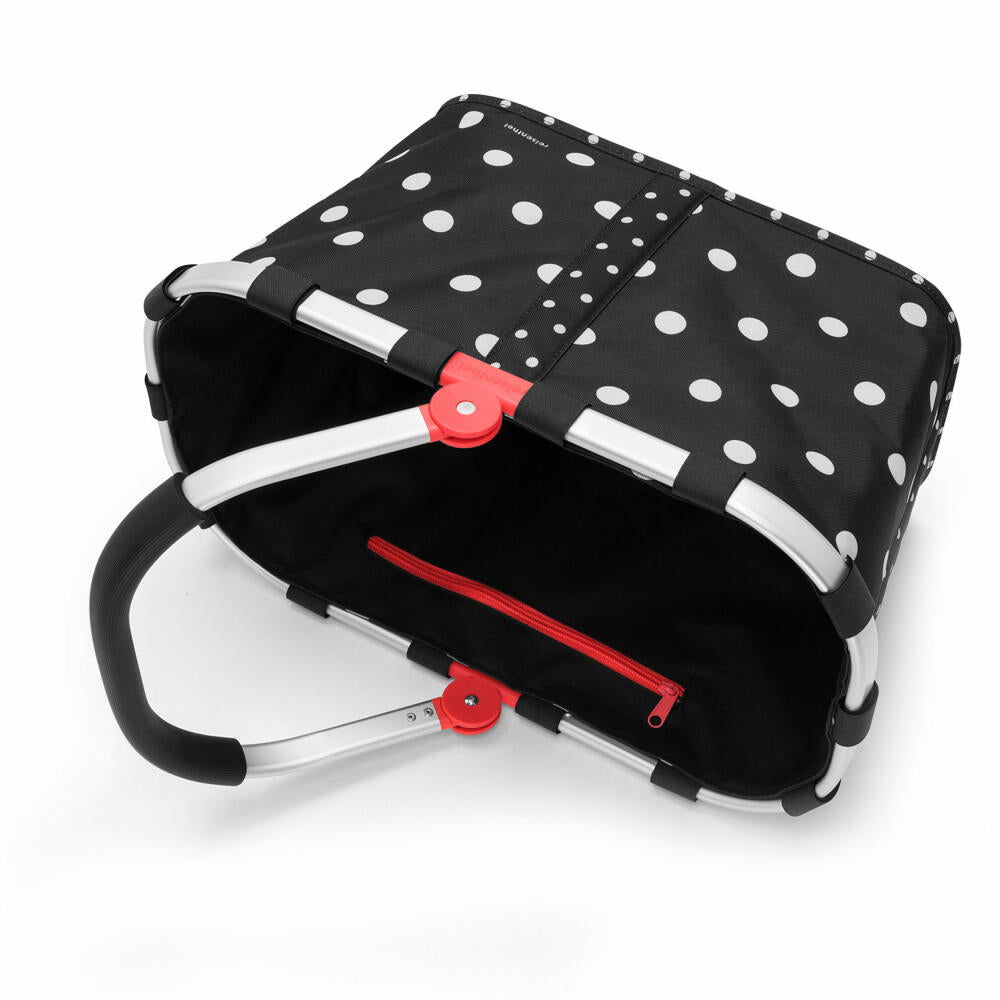 reisenthel carrybag mit cover, 2-tlg., Einkaufskorb, Deckel, Abdeckung, Korb, Polyestergewebe, Mixed Dots / black, 22 L