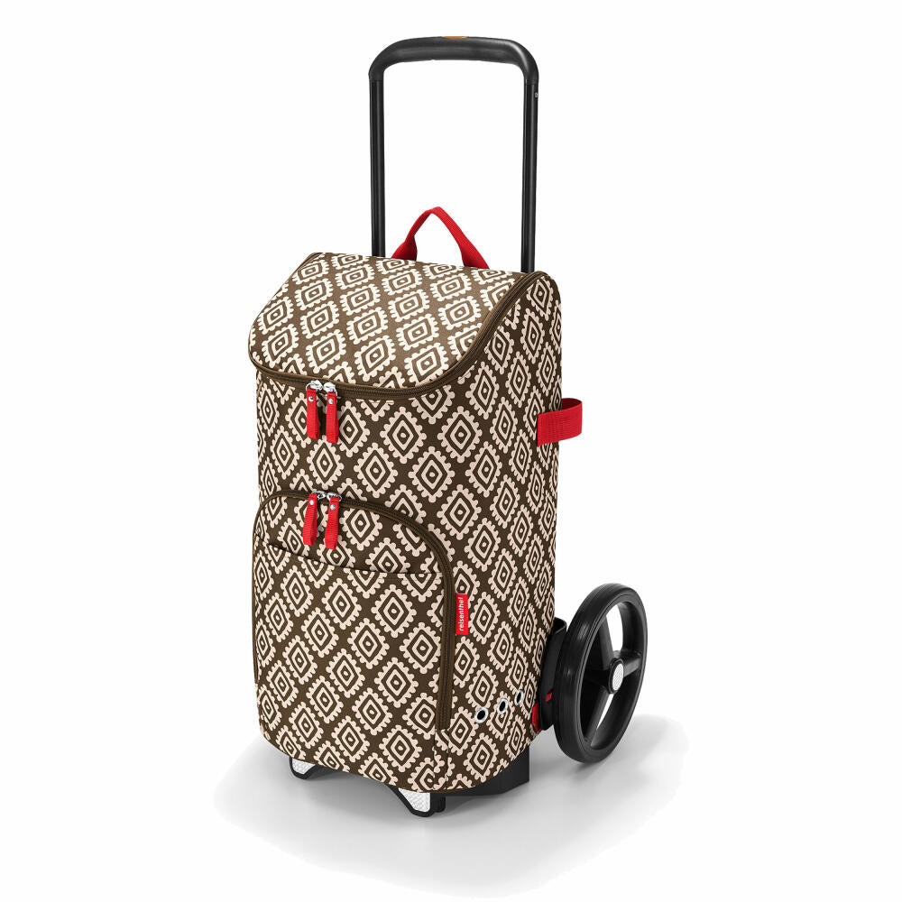reisenthel citycruiser rack mit bag, 2-tlg., Einkaufstrolley, Einkaufstasche, Trolley, Tasche, Diamonds Mocha, 45 L
