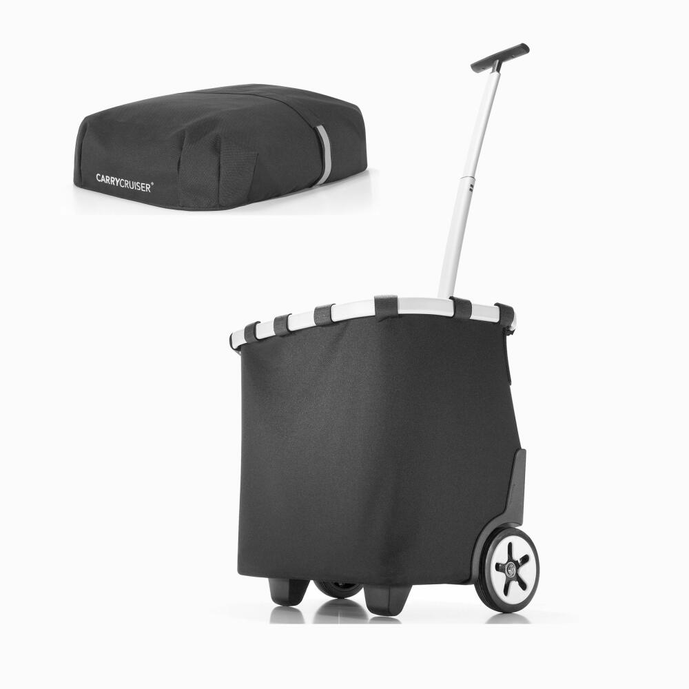 reisenthel carrycruiser with cover, shopping basket with wheels, lid, shopping trolley, black, 40 L