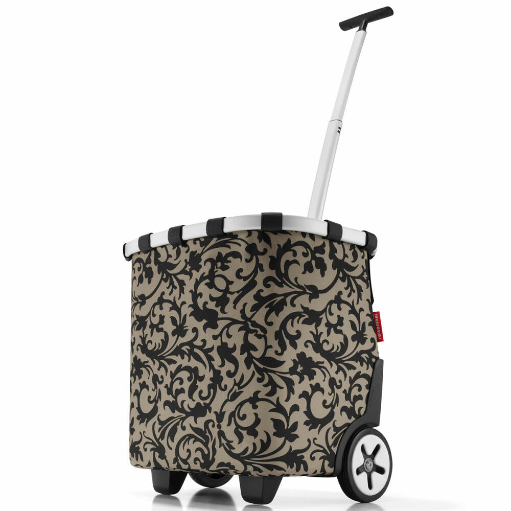 reisenthel carrycruiser with cover, shopping basket with wheels, lid, shopping trolley, baroque taupe, 40 L