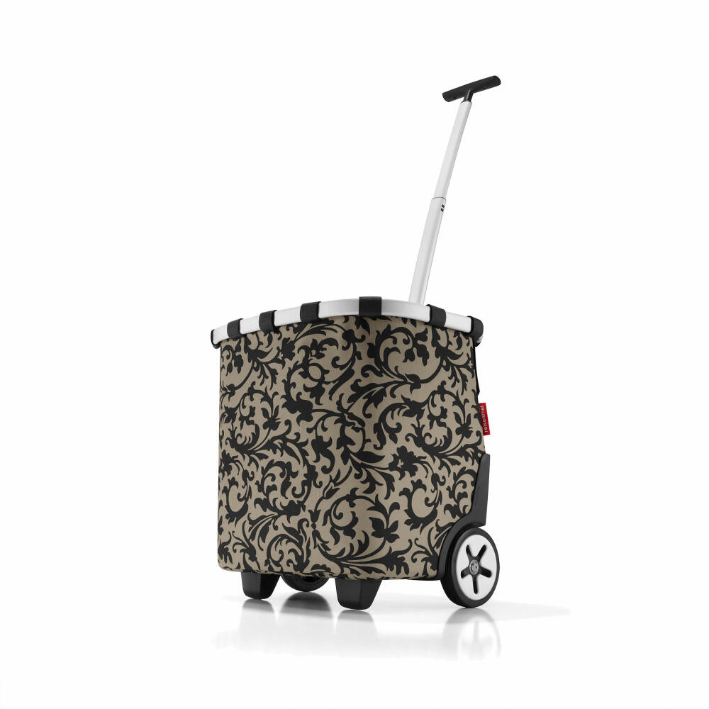 reisenthel carrycruiser with cover, shopping basket with wheels, lid, shopping trolley, baroque taupe, 40 L