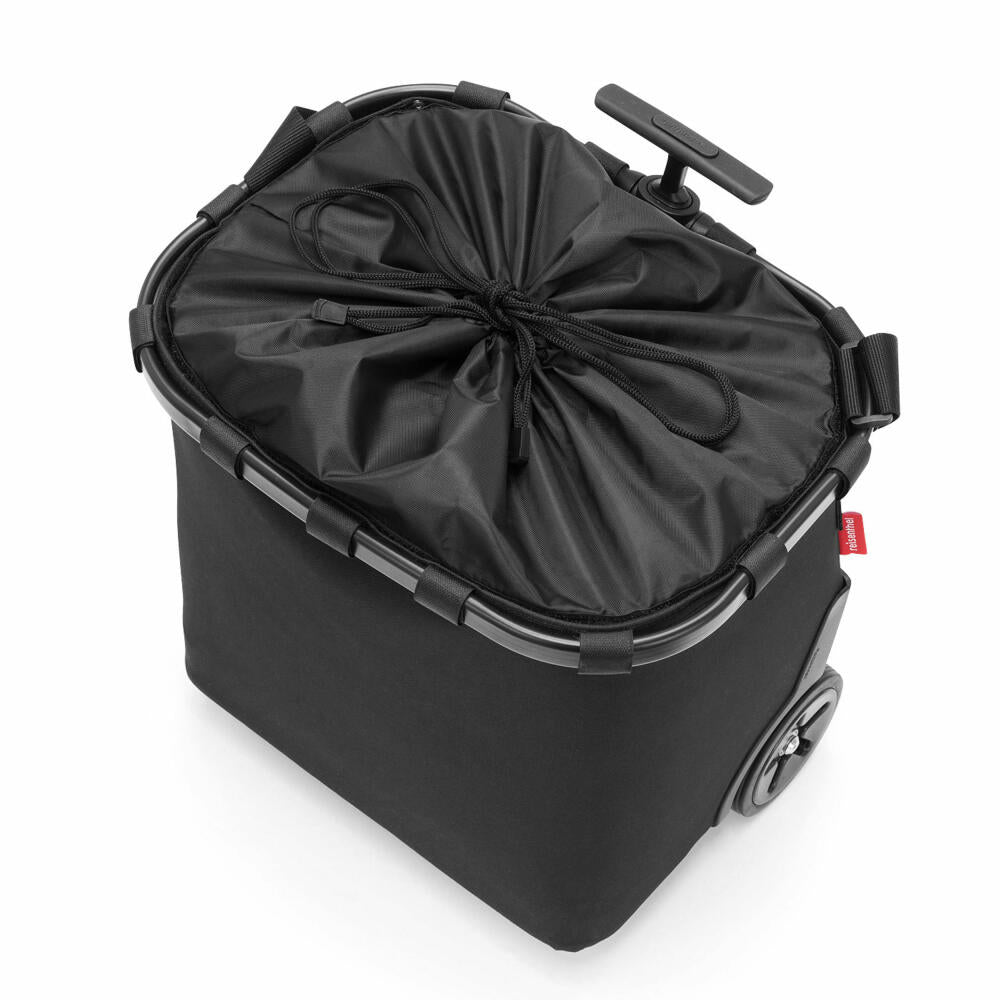 reisenthel carrycruiser with cover, shopping basket with wheels, lid, shopping trolley, Frame Black, 40 L