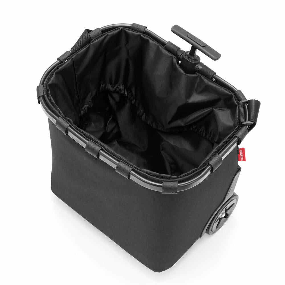 reisenthel carrycruiser with cover, shopping basket with wheels, lid, shopping trolley, Frame Black, 40 L