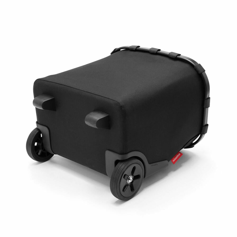 reisenthel carrycruiser with cover, shopping basket with wheels, lid, shopping trolley, Frame Black, 40 L