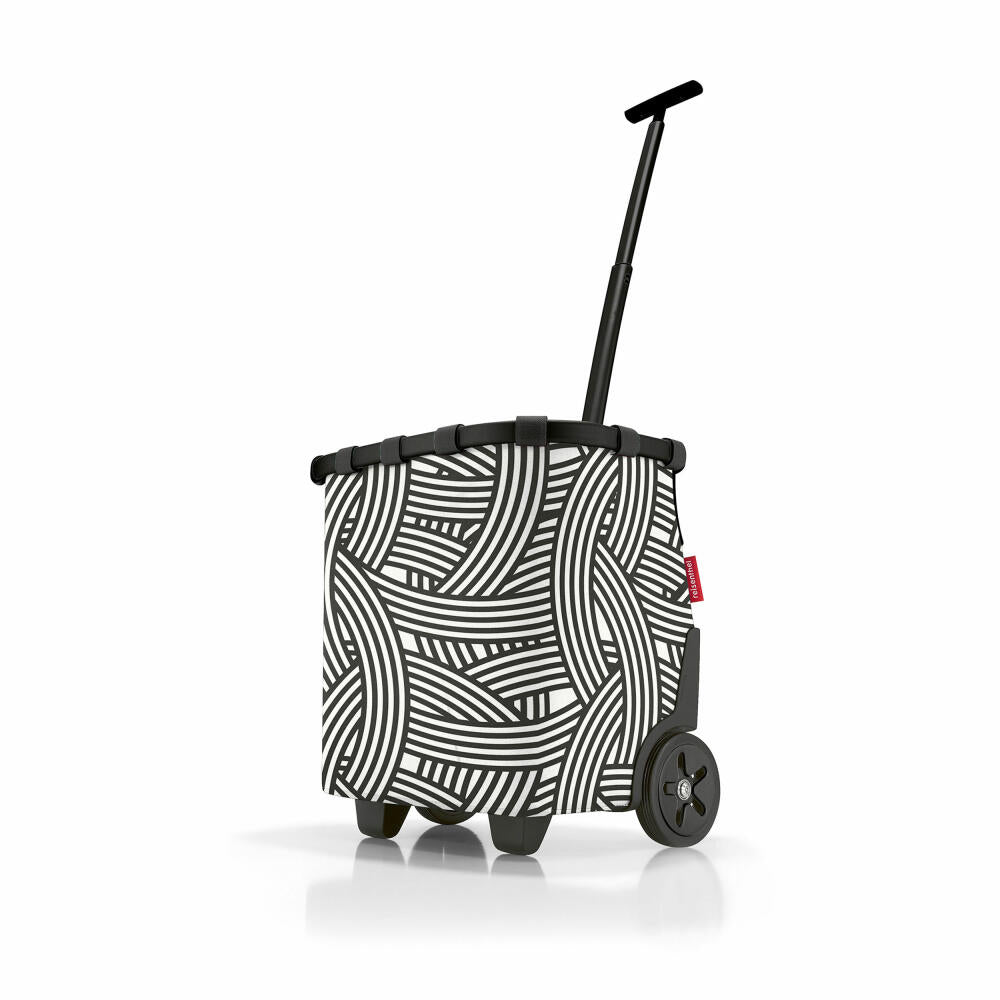 reisenthel carrycruiser mit cover, Einkaufskorb mit Rollen, Deckel, Einkaufstrolley, Frame Zebra, 40 L