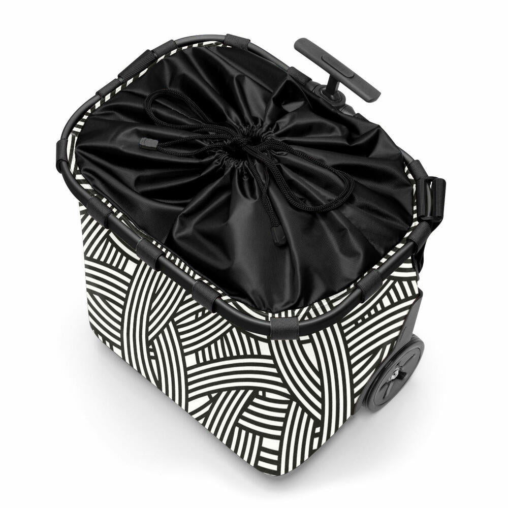 reisenthel carrycruiser mit cover, Einkaufskorb mit Rollen, Deckel, Einkaufstrolley, Frame Zebra, 40 L
