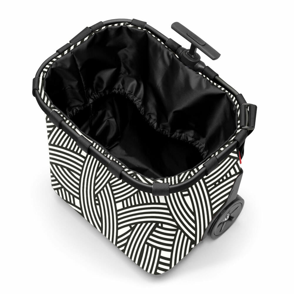 reisenthel carrycruiser mit cover, Einkaufskorb mit Rollen, Deckel, Einkaufstrolley, Frame Zebra, 40 L