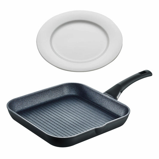 Grilling fun with ambience, 2-piece, Berndes and Maxwell &amp; Williams set, Balance Induction Enduro grill pan, Round plate