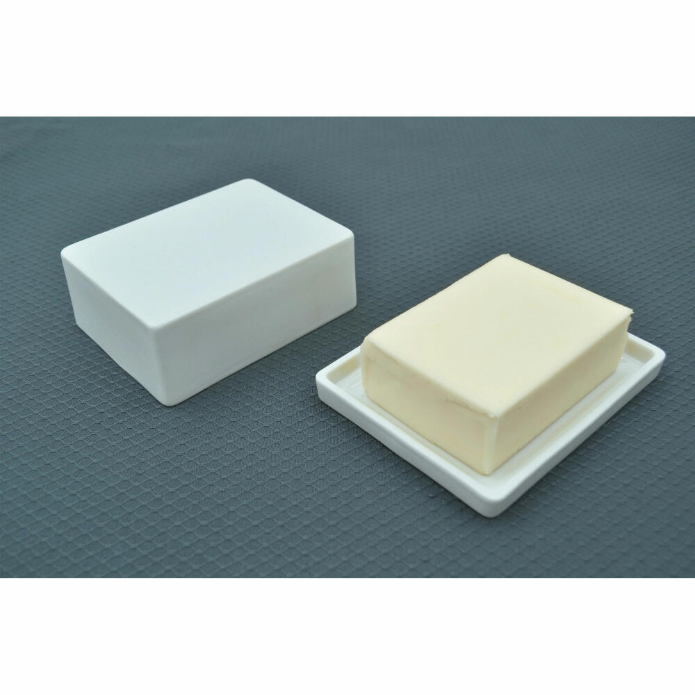 Authentics Cook &amp; Eat Butter Dish L, Butter Dish for 250 g Butter, Porcelain, White, 20261