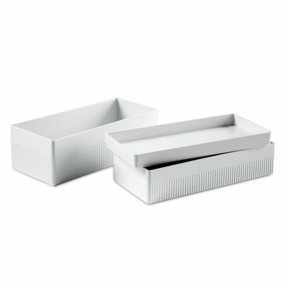 Authentics stacking box Kali L, storage box, ABS, white, 28.5 x 12 x 9 cm, 1300378