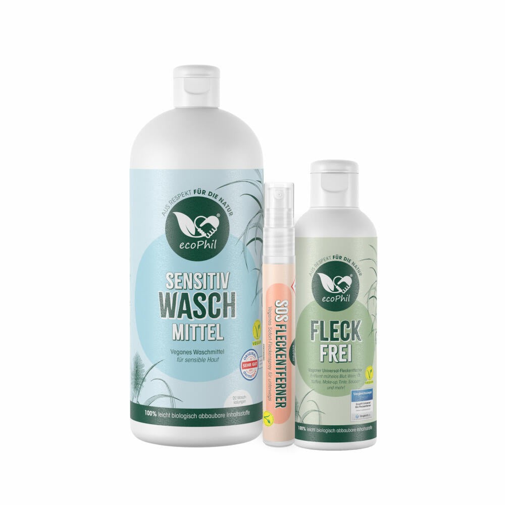 ecoPhil Sensitive Bundle 3-piece, Sensitive detergent, SOS stain remover, stain-free agent