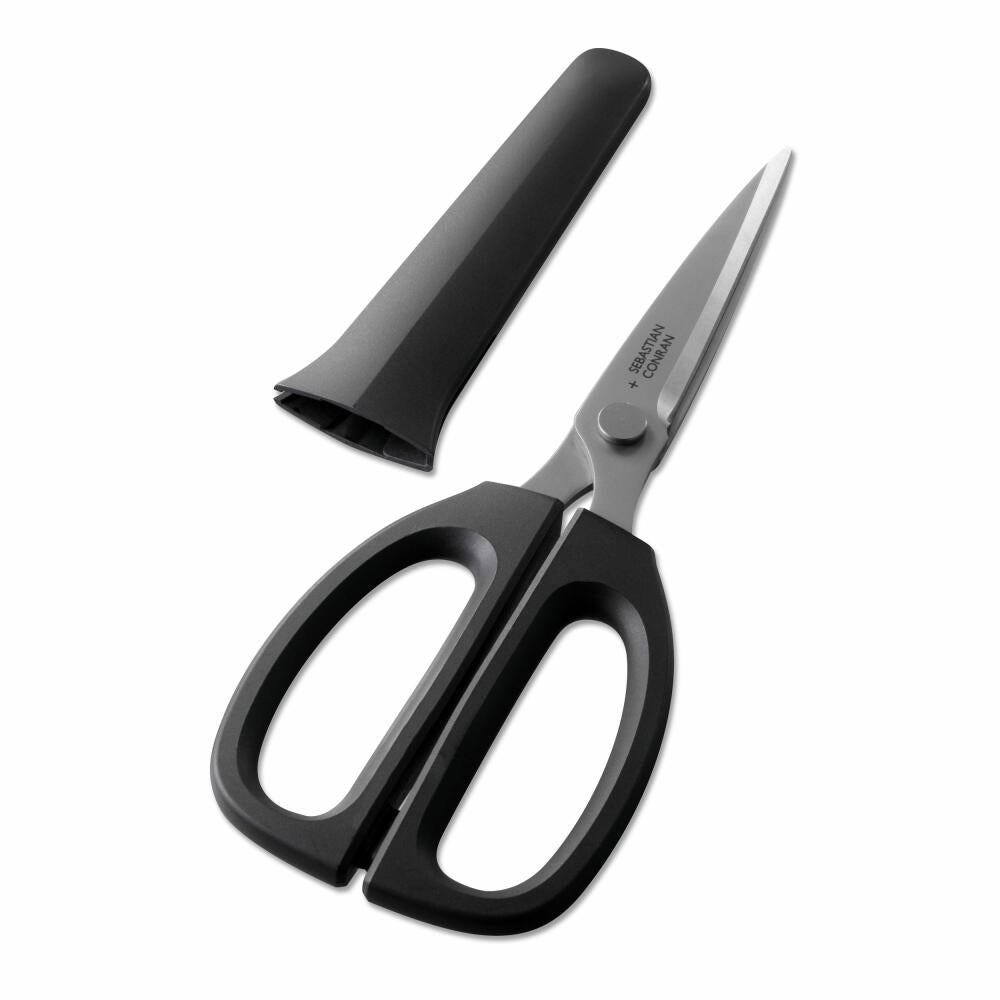 Kai Sebastian Conran kitchen scissors Dirk, Gifu Collection, stainless steel, black, 21 cm, BP-0023