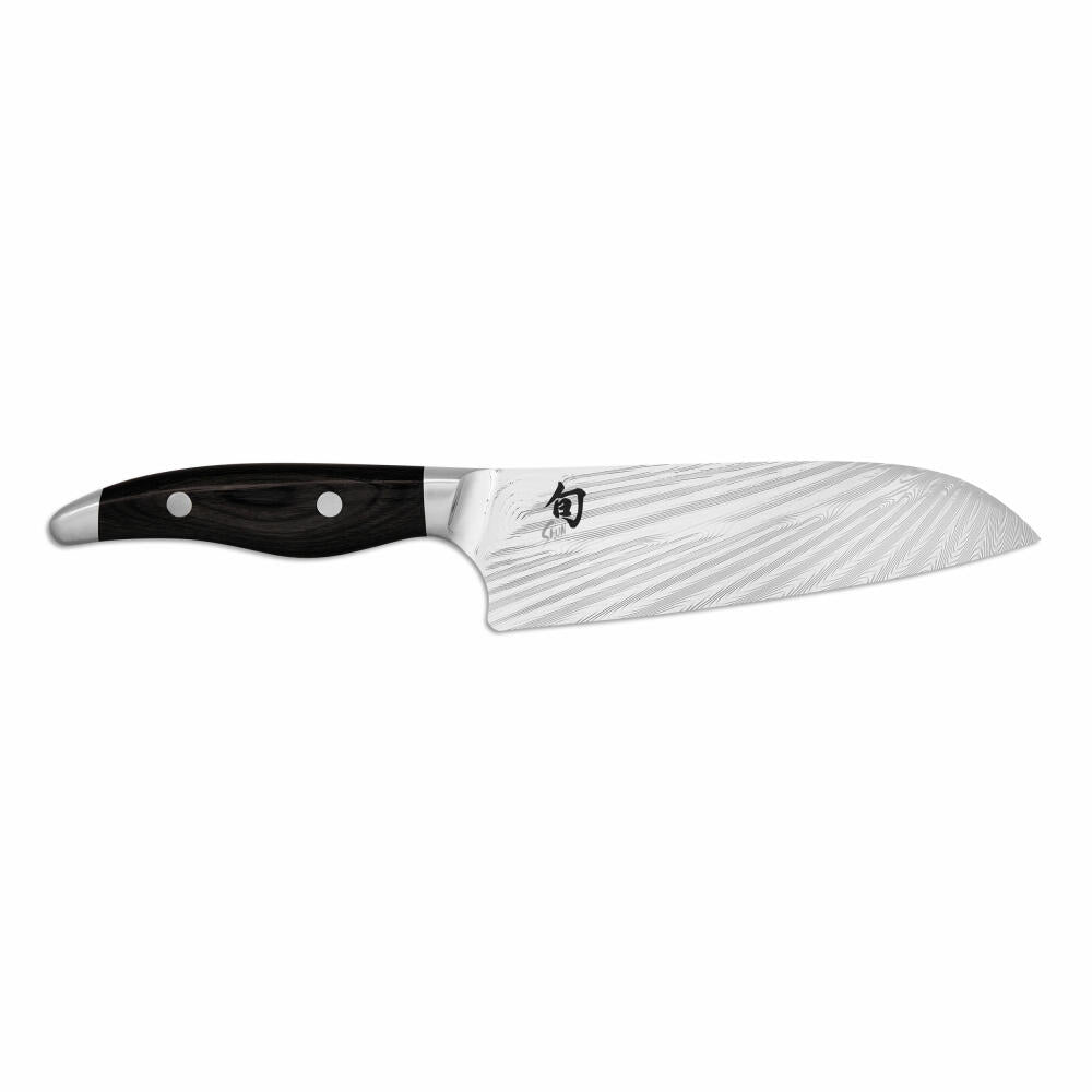 Kai Santoku-Messer Shun Nagare Black, Dual-Core-Stahl, Pakkaholz, Klingenlänge 18 cm, NDC-0702S