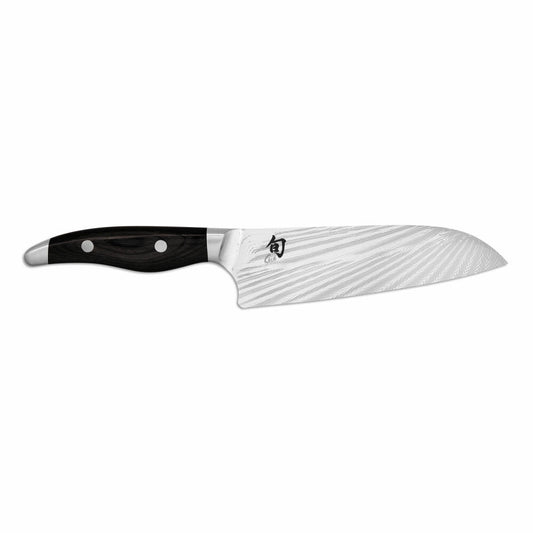 Kai Santoku-Messer Shun Nagare Black, Dual-Core-Stahl, Pakkaholz, Klingenlänge 18 cm, NDC-0702S