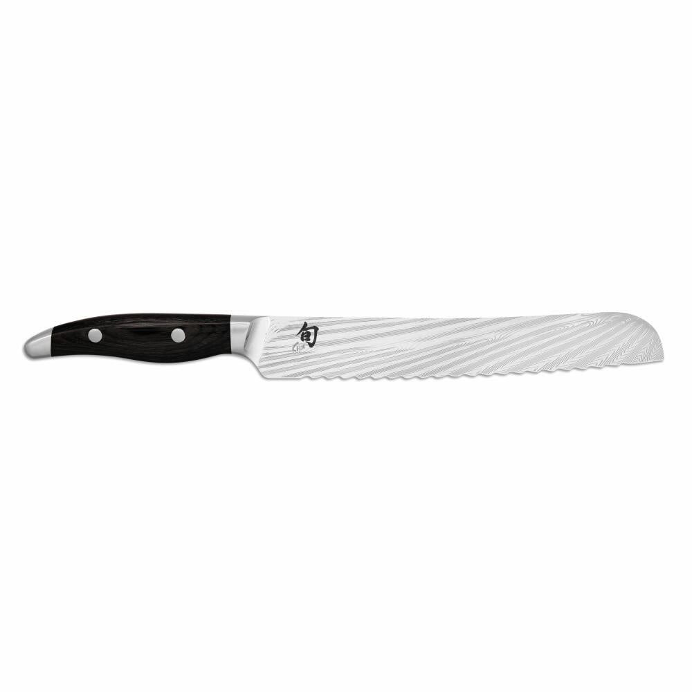 Kai Brotmesser Shun Nagare Black, Dual-Core-Stahl, Pakkaholz, Klingenlänge 23 cm, NDC-0705S