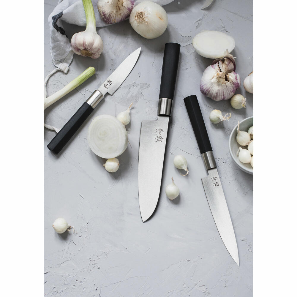 Kai Wasabi Black Santoku, Messer, Kochmesser, Küchenmesser, Gemüsemesser, Edelstahl, 16.5 cm, 6716S