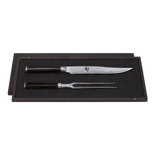 Kai Shun Classic carving knife set, 2-piece, carving fork, meat knife, meat fork, damask, DMS-200