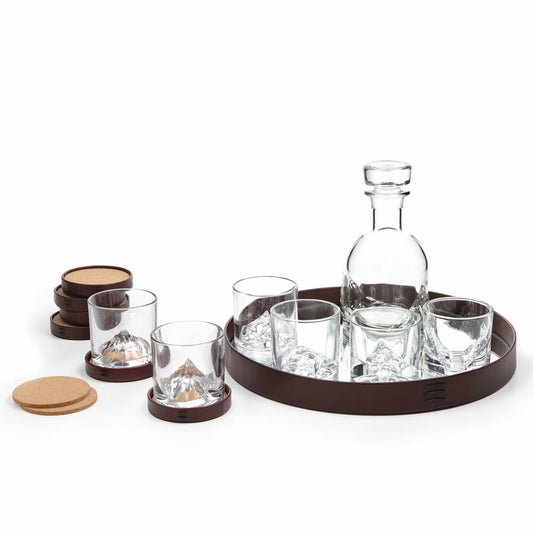 Liiton The Peaks Whiskeygläser mit Dekanter Luxus Set, 15-tlg., Whiskeyglas, Whiskey Glas, Kristallglas, L10600