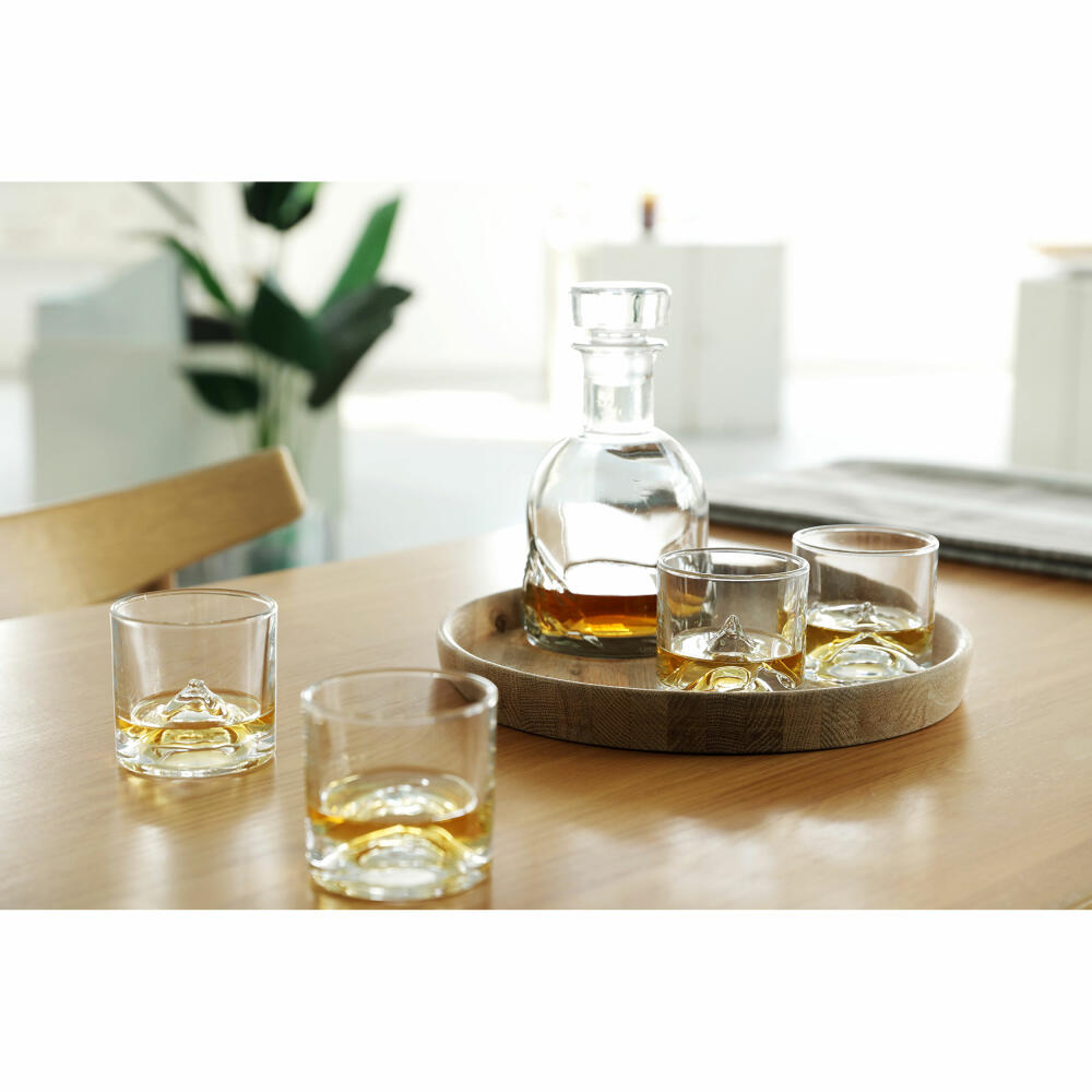Liiton The Peaks Whiskeygläser mit Dekanter, 5-tlg., Whiskeyglas, Whiskey Glas, Kristallglas, L20900