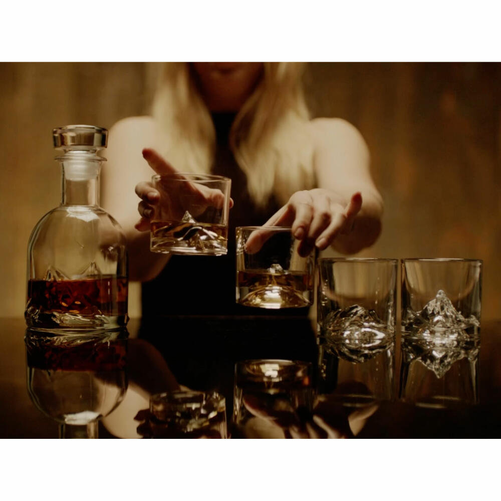 Liiton The Peaks Whiskeygläser mit Dekanter, 5-tlg., Whiskeyglas, Whiskey Glas, Kristallglas, L20900