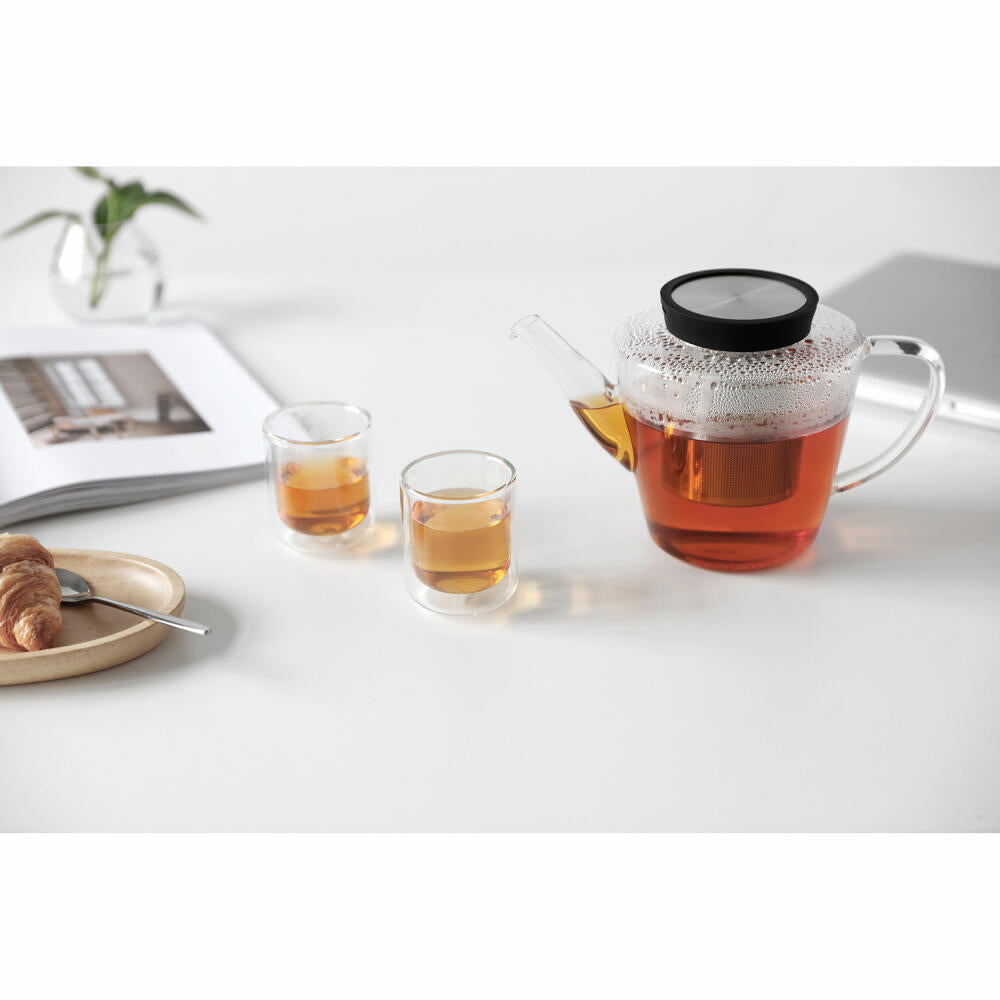 VIVA Infusion glass teapot with silicone lid and strainer insert, tea pot, glass pot, borosilicate glass, 1 L, V27801