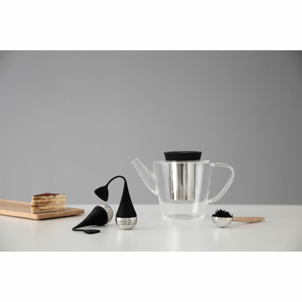 VIVA Infusion glass teapot with silicone lid and strainer insert, tea pot, glass pot, borosilicate glass, 1 L, V27801