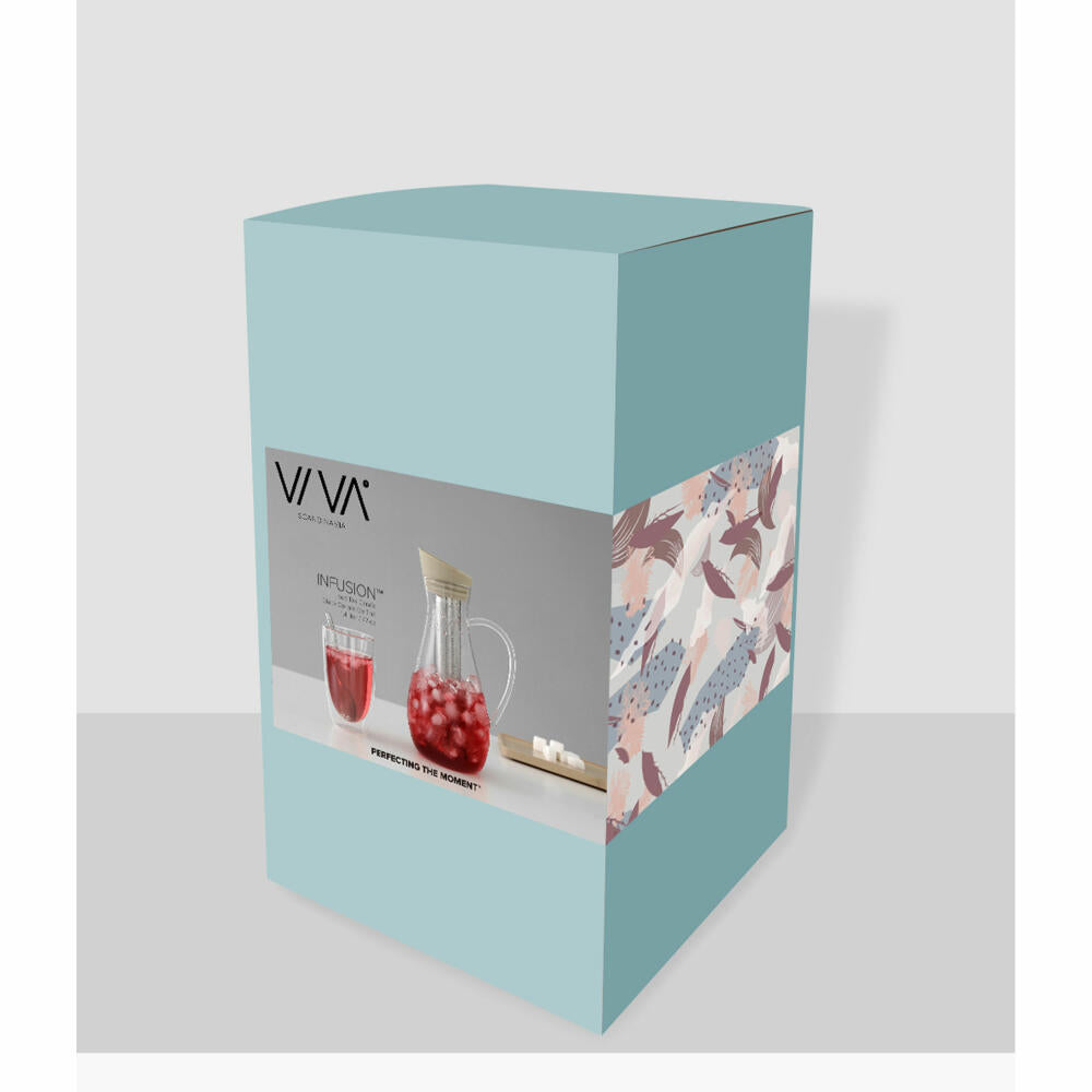 VIVA Infusion iced tea glass carafe with strainer insert, carafe, jug, borosilicate glass, 1.4 L, V30501