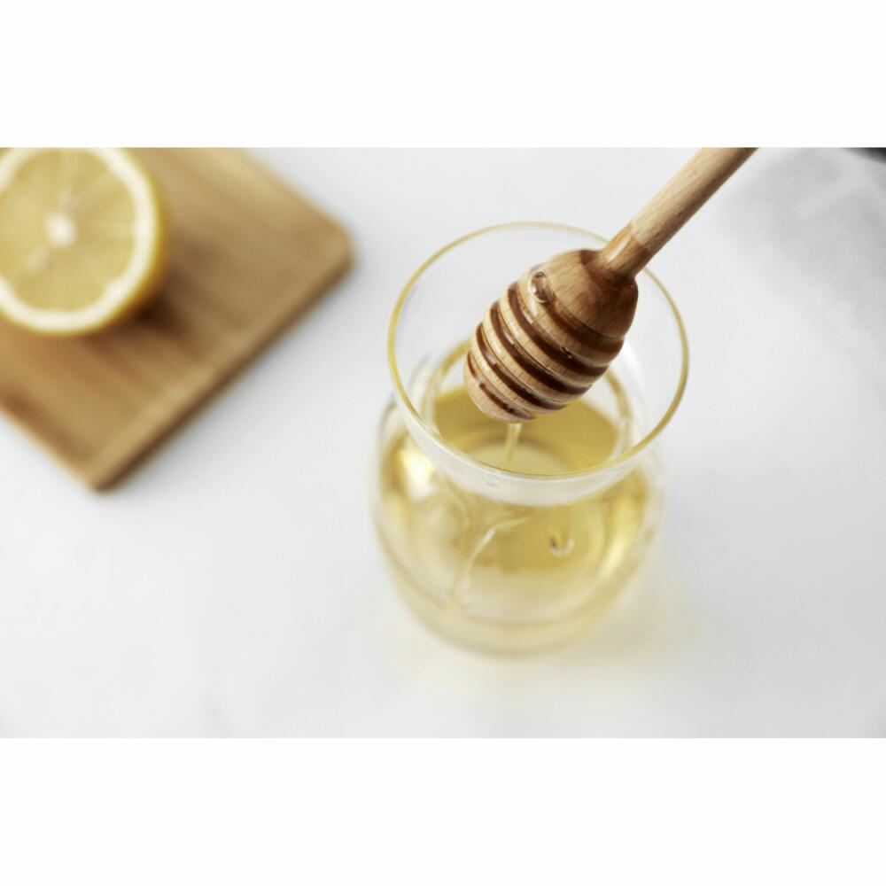 VIVA Minima honey jar, with wooden spoon, storage jar, borosilicate glass, 300 ml, V32400