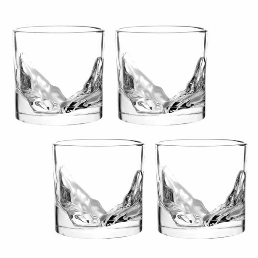 Liiton Grand Canyon Whiskeygläser, 4er Set, Whiskeyglas, Whiskey Glas, Tumbler, Kristallglas, 300 ml, L10100