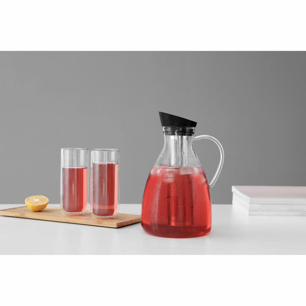 VIVA Infusion iced tea glass carafe with strainer insert, carafe, jug, borosilicate glass, 1.8 L, V33301