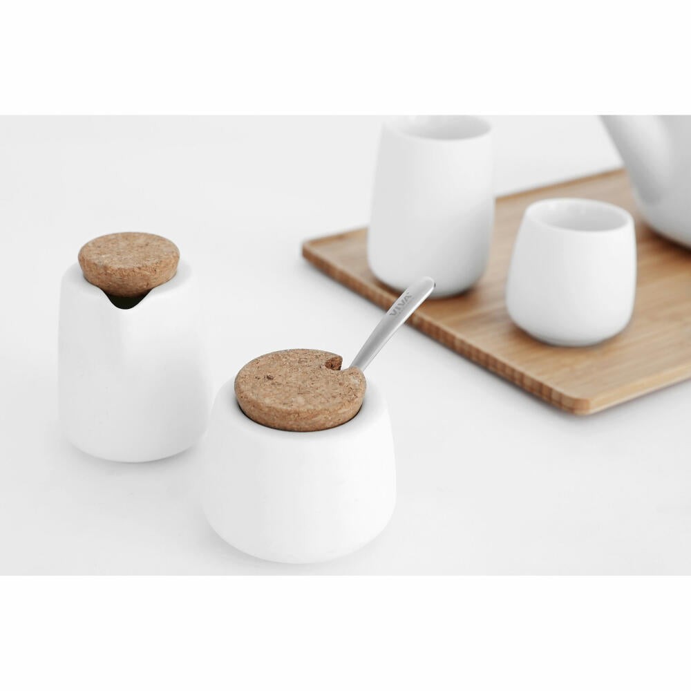 VIVA Nicola Milch- und Zucker Set, 2-tlg., Milchkännchen, Zuckerdose, Porzellan, Weiß, V36302