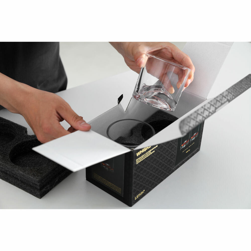 Liiton Mt. Blanc whiskey glasses, set of 2, whiskey glass, whiskey glass, tumbler, crystal glass, 280 ml, L60100