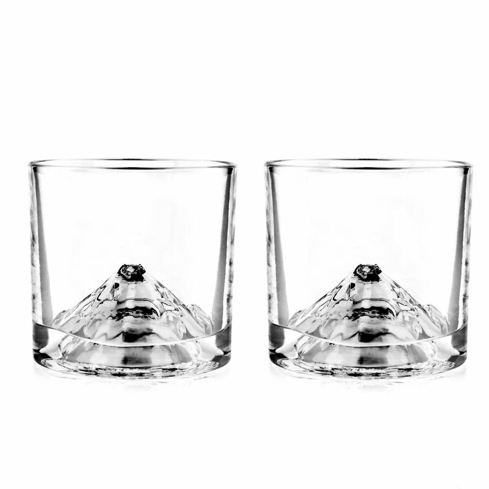 Liiton Fuji Whiskey Glasses, Set of 2, Whiskey Glass, Whiskey Glass, Tumbler, Crystal Glass, 260 ml, L60200