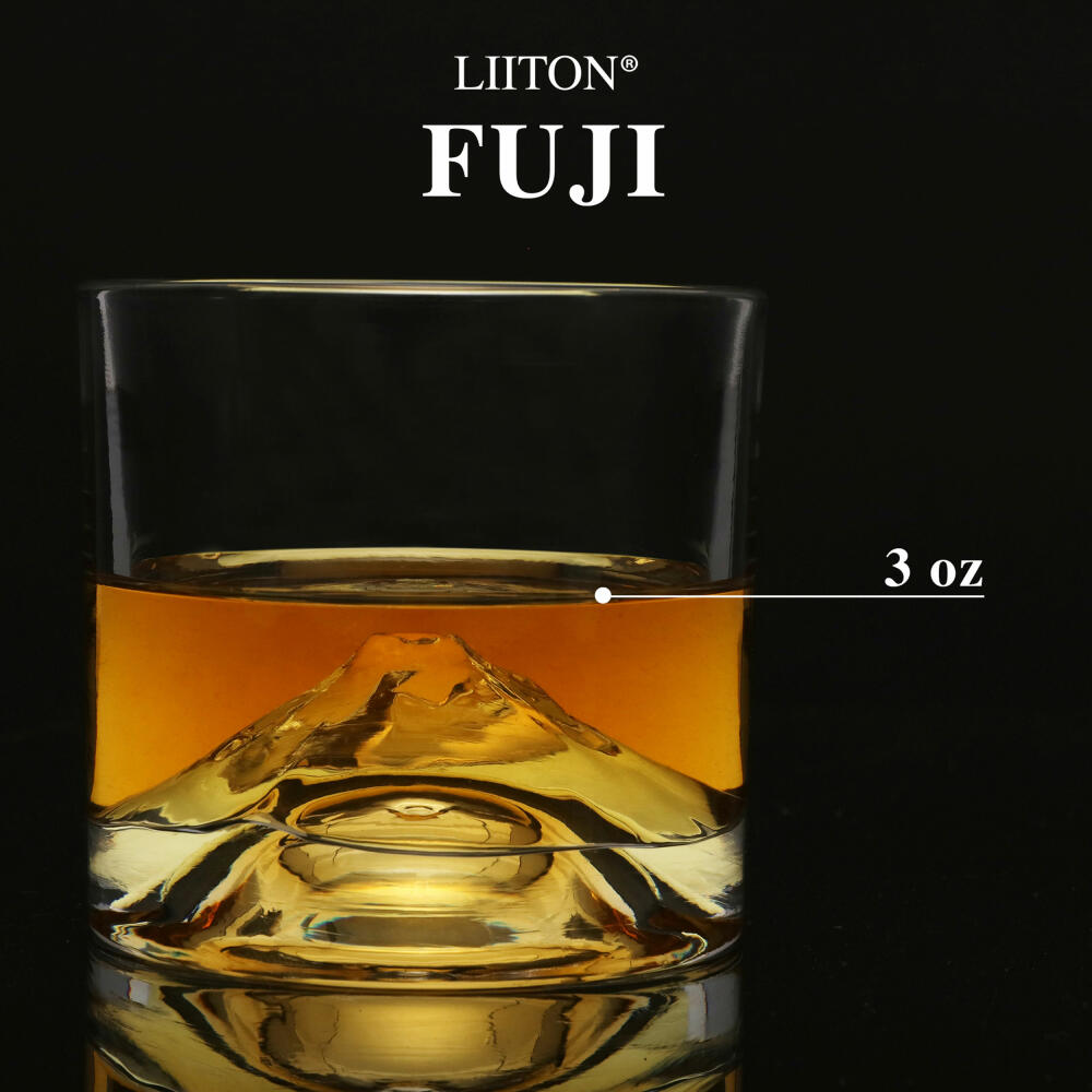 Liiton Fuji Whiskey Glasses, Set of 2, Whiskey Glass, Whiskey Glass, Tumbler, Crystal Glass, 260 ml, L60200