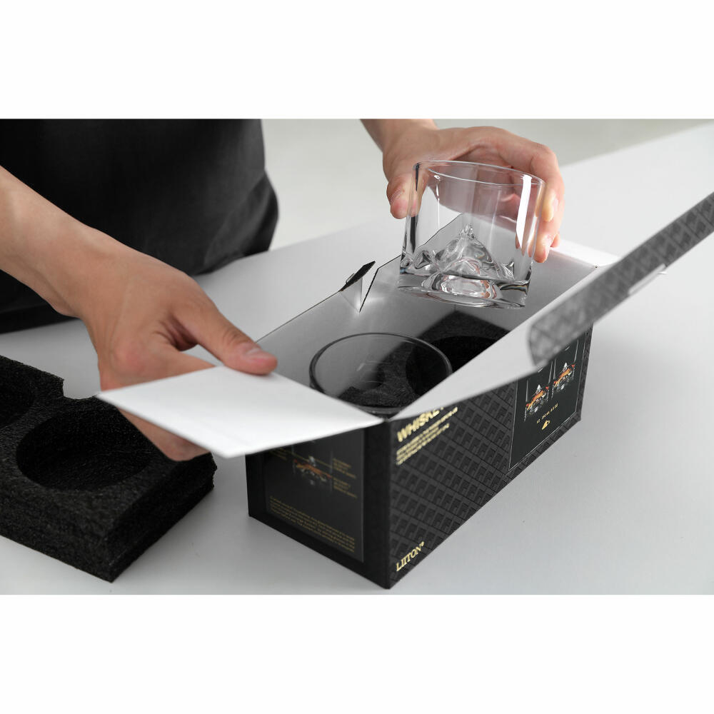 Liiton K2 whiskey glasses, set of 2, whiskey glass, whiskey glass, tumbler, crystal glass, 250 ml, L60300