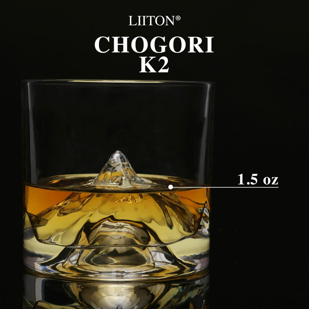 Liiton K2 whiskey glasses, set of 2, whiskey glass, whiskey glass, tumbler, crystal glass, 250 ml, L60300