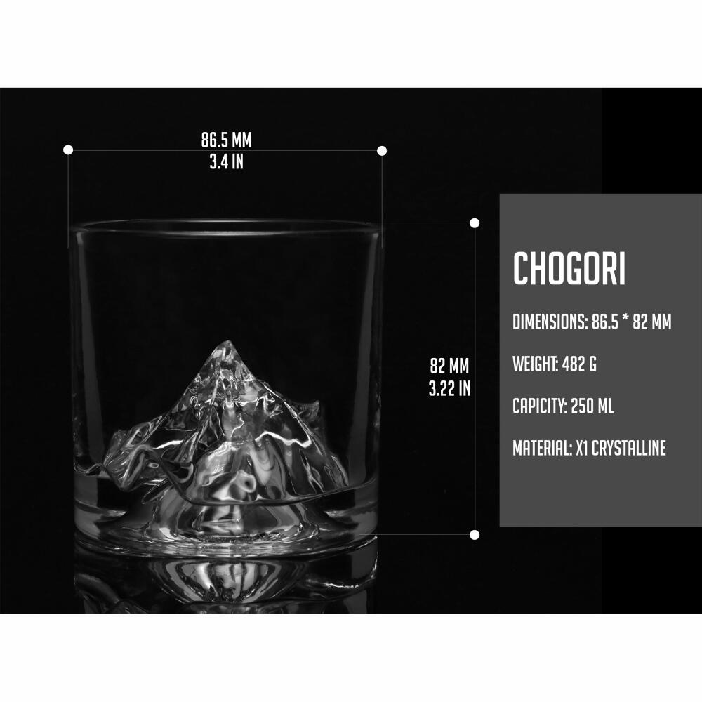 Liiton K2 whiskey glasses, set of 2, whiskey glass, whiskey glass, tumbler, crystal glass, 250 ml, L60300