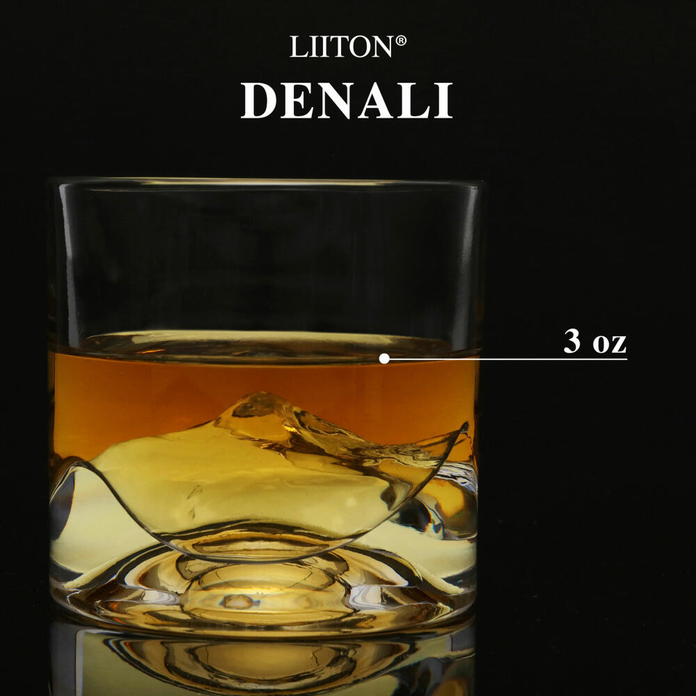 Liiton Denali Whiskey Glasses, Set of 2, Whiskey Glass, Whiskey Glass, Tumbler, Crystal Glass, 230 ml, L60400