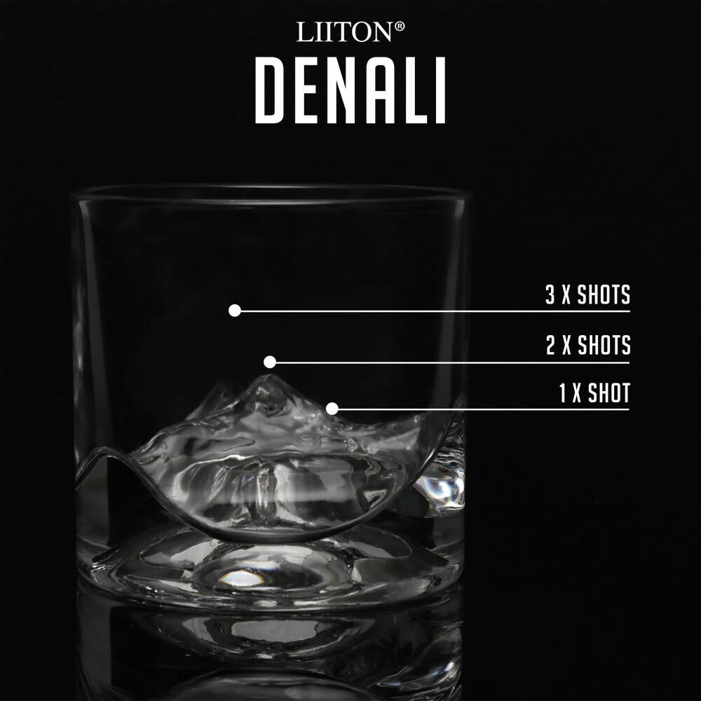 Liiton Denali Whiskey Glasses, Set of 2, Whiskey Glass, Whiskey Glass, Tumbler, Crystal Glass, 230 ml, L60400