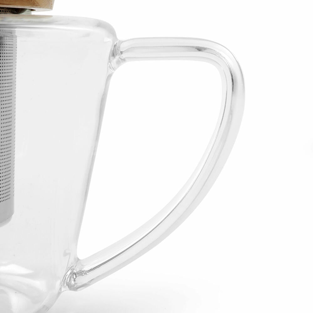 VIVA Infusion glass teapot with bamboo lid and strainer insert, tea pot, glass pot, borosilicate glass, 500 ml, V75400