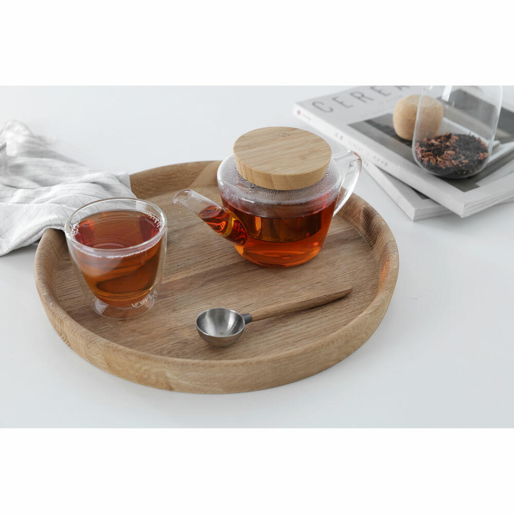 VIVA Infusion glass teapot with bamboo lid and strainer insert, tea pot, glass pot, borosilicate glass, 500 ml, V75400