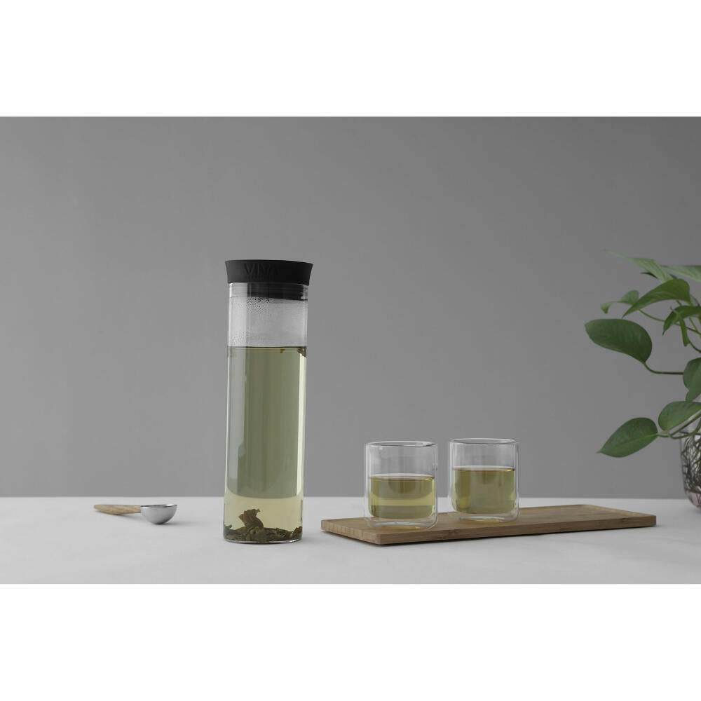 VIVA Minima glass carafe with filter for cold brew tea, carafe, teapot, jug, borosilicate glass, 1 L, V76901