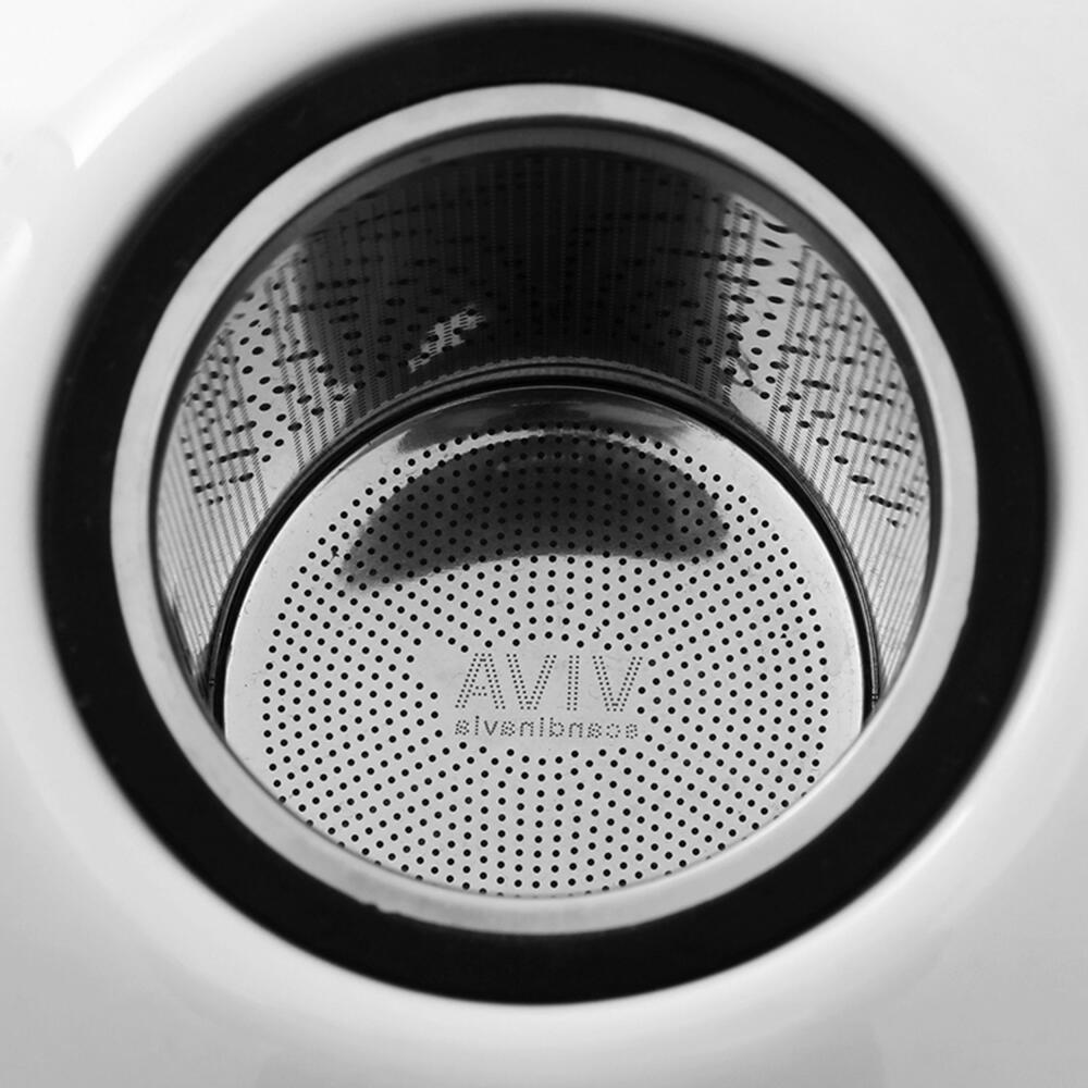 VIVA Thomas Porzellan-Teekanne, mit Edelstahlabdeckung, Porzellankanne, Tee Kanne, Porzellan / Edelstahl, 900 ml, V78002