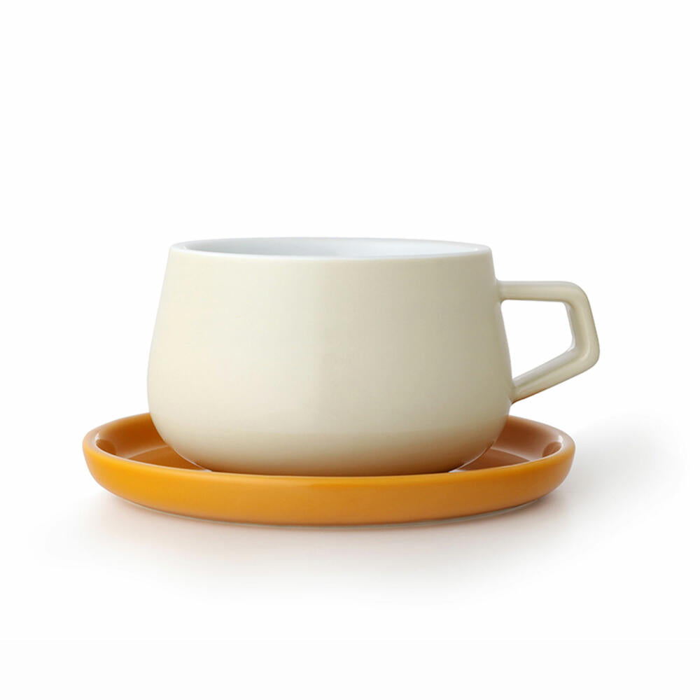 VIVA Classic Porzellan-Teetasse Ella, Porzellantasse, Tee Tasse, Kaffeetasse, Porzellan, Beige, 250 ml, V79741