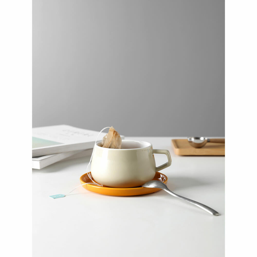 VIVA Classic Porzellan-Teetasse Ella, Porzellantasse, Tee Tasse, Kaffeetasse, Porzellan, Beige, 250 ml, V79741